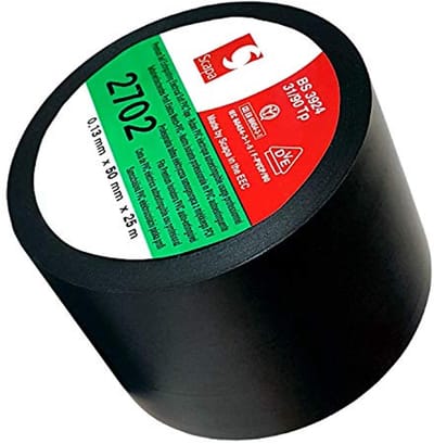 Isolatietape PVC 50 mm x 25 m - Zwart - 48 Stuks