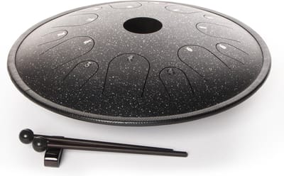 Fame Copper Tongue Drum 14" Natural C Black Sparkle - Steel tongue drum
