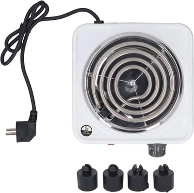 Elektrische Kookplaat - Compact Fornuis - Snelle Maaltijden - Verstelbare Temperatuur - 21x21cm - Zwart
