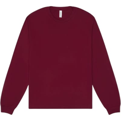 Bella+Canvas Unisex Heavyweight Long Sleeve Tee CV3511 - Maroon - XS