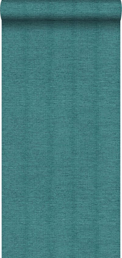 Origin Wallcoverings behang linnenstructuur zeegroen - 53 cm x 10.05 m - 347380