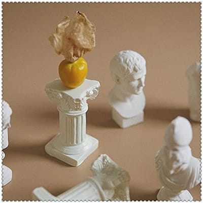 Mini Witte Romeinse Pilaren Hars Decoraties voor Tafel en Tuin - Moderne Klassiekere Ornamenten
