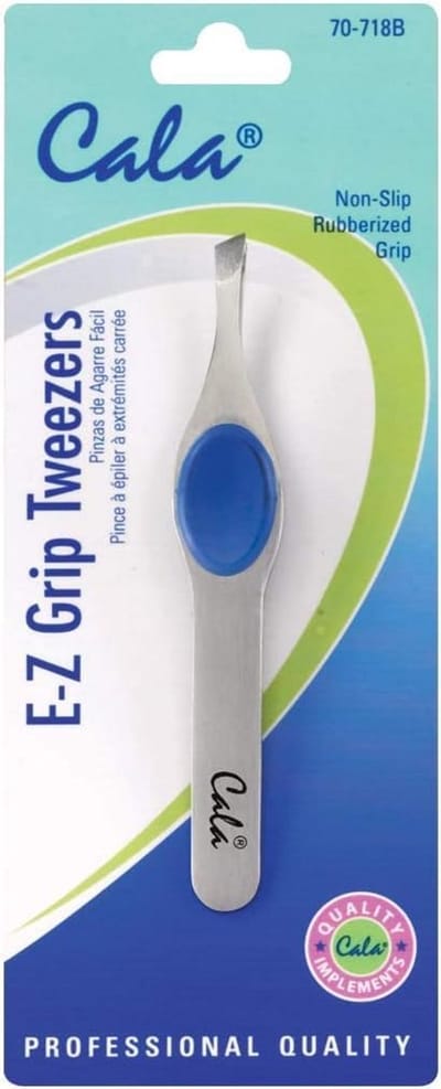 Pincet - Ontharingspincet - Nauwkeurig Haren Verwijderen - Anti-slip Rubberen Grip - 5 x 5 x 7.6 cm - Blauw