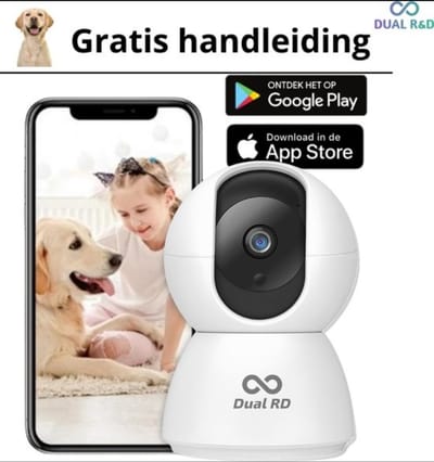 Huisdiercamera - Hondencamera - Dog Camera - Babyfoon - NL Handleiding - IP Beveiligingscamera - 2 Weg Audio- WiFi - 2.4 GHZ - Beweeg en Geluidsdetectie - Nachtvisie - 360 Eyes App