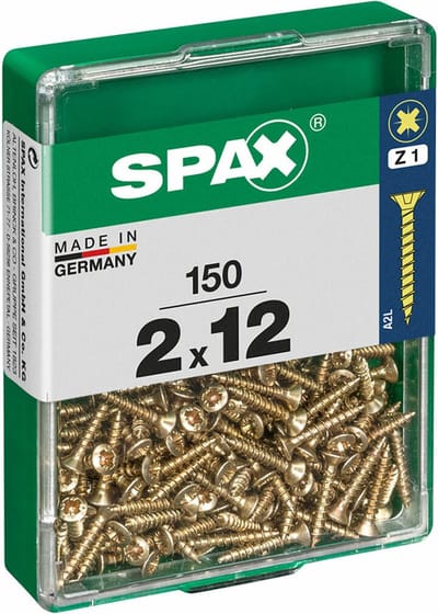 Schroefdoos SPAX 4081020200122 Houten schroef Platte kop (2 x 12 mm) (2,0 x 12 mm)