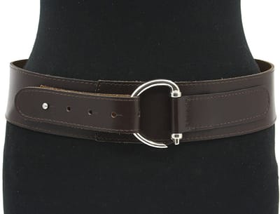 Heupriem donkerbruin voor dames en 5.5 cm breed - Leer - Brede riem - Casual - Maat 85