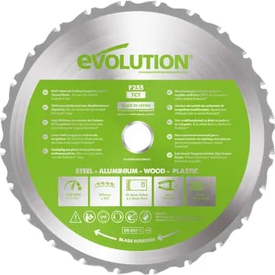Evolution Tct-zaagblad - Diam. 255mm - 24 Tanden - Asgat 25,4mm