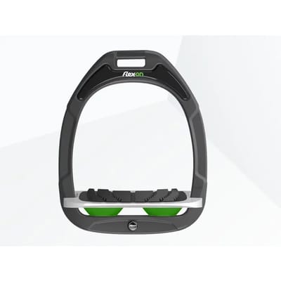 Ingeleide stijgbeugels Grip Antraciet/Grijs/Groen Flex-On Green Composite