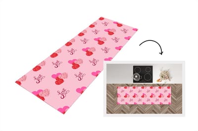Keukenloper - Loper keuken - Love - Design - Liefdes cadeau - 150x50 cm - Keukenloper vinyl