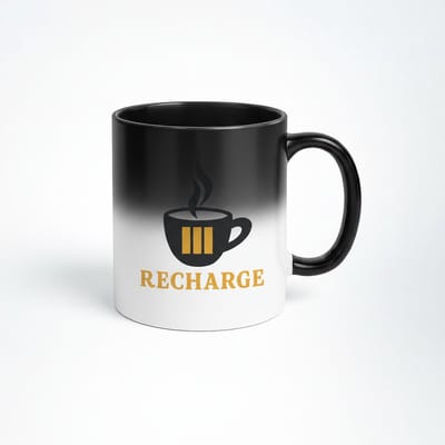 Recharge Magic Mug - Kleur Veranderende Koffiemok met Koffie en Batterij Design