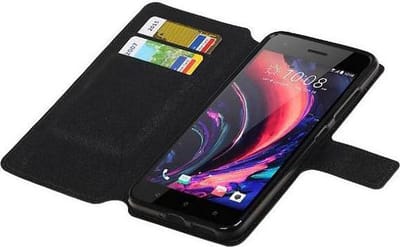 Cross Pattern TPU Bookstyle Wallet Case Hoesjes Geschikt voor HTC Desire 10 Pro Zwart