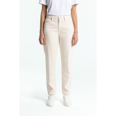 Kings Of Indigo Caroline Cropped Clean Recycled Ecru Size: W25L27 | Straight Outlet | Dames | Ecru