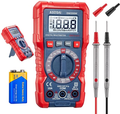 Digitale Multimeter Voltage Tester - TRMS 2000 Tel en Nauwkeurige Metingen voor AC en DC Voltage, Stroom, Weerstand en Continuïteit