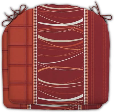 Madison - Zitkussen - Universeel - 2 stk. - 46x48 cm - Lines Brick - Stapelstoel - Rood
