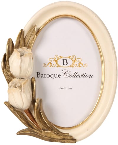 Baroque - Fotolijst - Fotolijst 10 x 15 cm - Crème - Resin - 18x15x4.5 - Polyresin