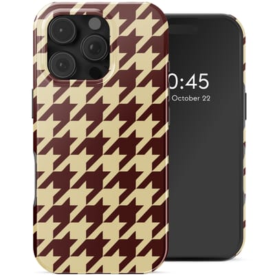 Selencia Hoesje - Geschikt voor Apple iPhone 16 Pro - Backcover geschikt voor MagSafe - Pied-de-Poule