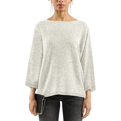 s.Oliver -qs Pullover Offwhite Talla: M | Sudaderas con Capucha Outlet | Mujer | Blanco