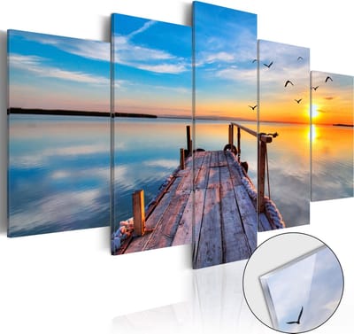 Schilderijen Op Canvas - Afbeelding op acrylglas - Lake of Memories [Glass] 200x100 - Artgeist Schilderij