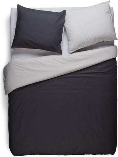Snoozing Two Tone - Dekbedovertrek - Tweepersoons - 200x200/220 cm + 2 kussenslopen 60x70 cm - Antraciet/Grijs