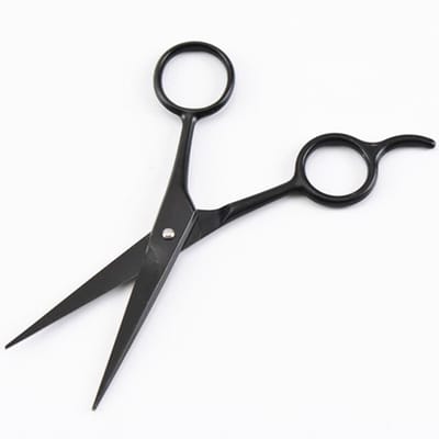 ARAMO® Essentials - Snor- en baardschaar, roestvrijstalen baardschaar voor het trimmen van baard, snor en gezichtshaar, zwart, 14 cm.