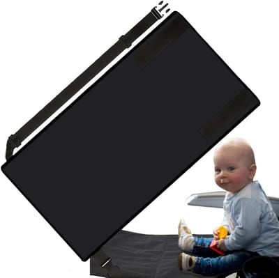 Vliegtuigbed voor Kinderen - Opblaasbaar Reisbed - Comfortabel Reizen - Opvouwbaar PVC Design - 77 x 44 cm - Grijs