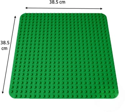 Uniblocks | Grote bouwplaat donkergroen - 38,5 x 38,5 cm | bouwplaten geschikt voor Duplo | grondplaten 24x24 noppen | | stad | Combineer met DUPLO bouwstenen | bouwblokken