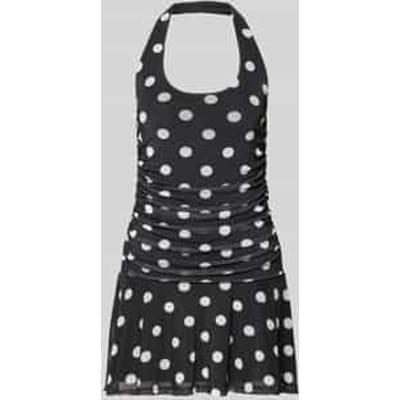 mini-jurk met halter in all-over look model 'DOTTIE'