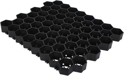 Grindroosters - Grasmat Oprit - Stabiliteit Creëren - Duurzaam HDPE Materiaal - 50x50x7 cm - Zwart