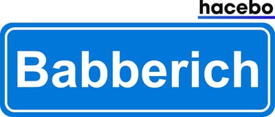 Hacebo - Plaatsnaam Sticker - 29x10 CM - Babberich sticker - Verkeersborden sticker - grappige cadeaus - Babberich