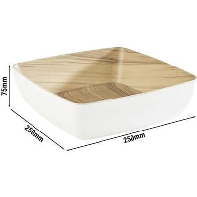 GGM Gastro (6 Stück) Schale - FRIDA - Melamin - 2,65 Liter - eckig - Weiß