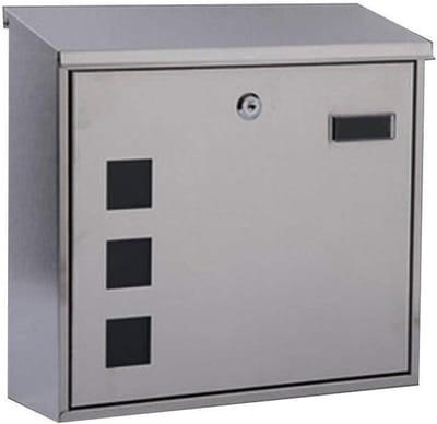 Brievenbus - Brievenbus met slot - Post ontvangen - Roestvrij staal - 35x11x33 cm - Zilver