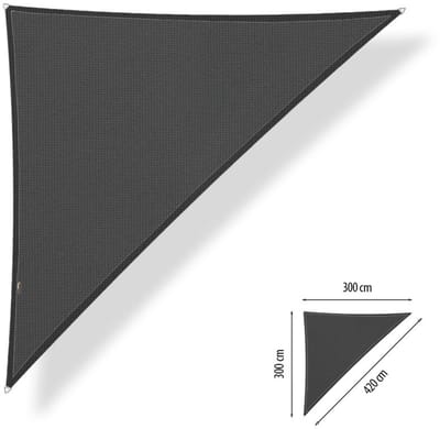 Shadow Comfort® Ongelijkzijdige Driehoek Schaduwdoek - UV Bestendig - Zonnedoek - 300 x 300 x 420 CM  - Carbon Black