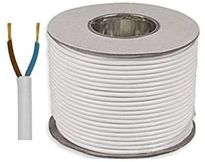 Flexibele Elektrische Kabel 2-aderig 0,75mm² - PVC Netsnoer op Maat - Wit (5m)