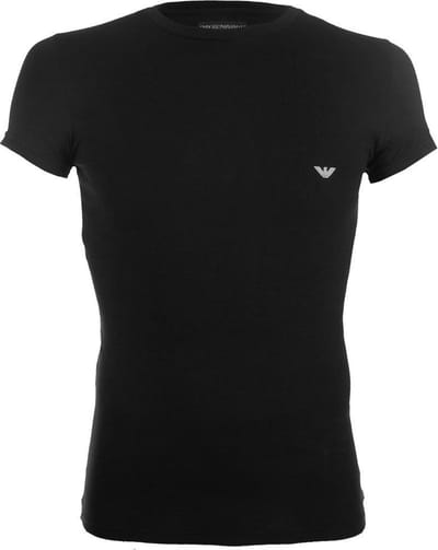 Emporio Armani Logo T-shirt Uni à Col Rond Manches Courtes Homme Hauts Noir 111035-CC729-00020 S