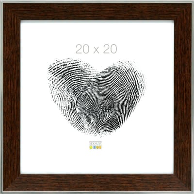 Deknudt Frames fotolijst S45FE3 - bruin - zilver buitenrand - 20x20 cm