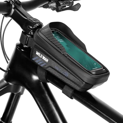 Fiets Telefoon Tas Waterdichte Bovenbuis Tas Fiets Touchscreen Telefoon Houder Tas Fiets Frame Tas Past zwart