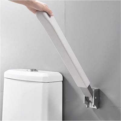 Toiletbeugel Opvouwbaar - Steunbeugel Badkamer - Veiligheid Thuis - Ruimtebesparend Ontwerp - 220 lb Draagkracht - Zilver