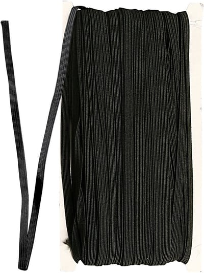 Elastiek, B: 6 mm, zwart, 50 m/ 1 rol