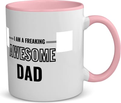 Akyol - i am a freaking awesome dad koffiemok - theemok - roze - Papa - de meest geweldigste vader - vader cadeautjes - vaderdag - verjaardagscadeau - verjaardag - cadeau - geschenk - kado - gift - vader artikelen - 350 ML inhoud