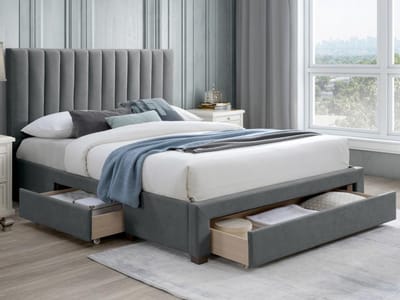 Vente-unique Bedframe stof grijs 160 x 200 cm LIAKO