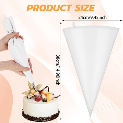 Dailygoods - 4 stuks herbruikbare spuitzakken, 38 cm spuitzakken, professionele slagroomzakken, voor taartdecoratie, koekjes, bakken (38 x 24 cm)