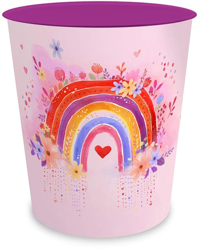 Dailygoods- Prullenbak 11 liter - Ronde Prullenbak - Kindvriendelijk - Stevig Kunststof - Gemakkelijk Schoon te Maken - Leuk Cadeau - Afvalemmer