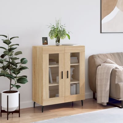 vidaXL - Dressoir - 69,5x34x90 - cm - bewerkt - hout - sonoma - eikenkleurig