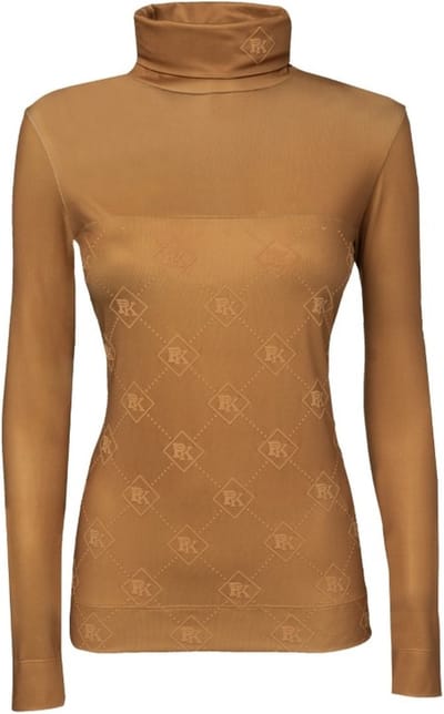 PK International Sportswear - Performance Shirt - Technisch Shirt - Meryl - Sneldrogend - Hoge kraag - Odin - Almond - Lichtbruin - S/36