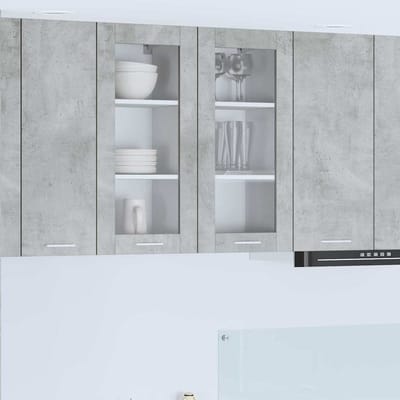 vidaXL Hangkast 2 pcs Beton Grijs 40 x 31 x 80 cm Bewerkt hout