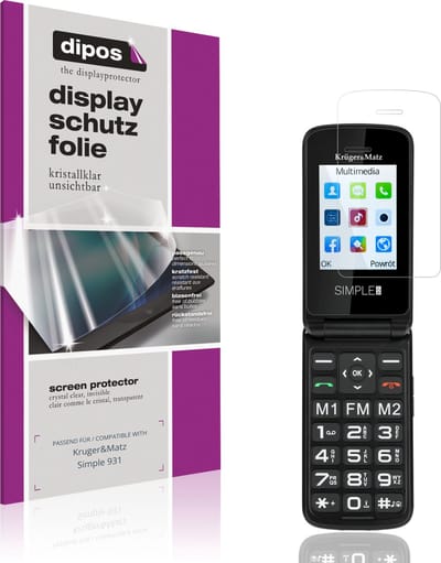 dipos – 4x Beschermfolie geschikt voor Kruger&Matz Simple 931 | Krasbestendige & heldere Screenprotector Ultra-Thin