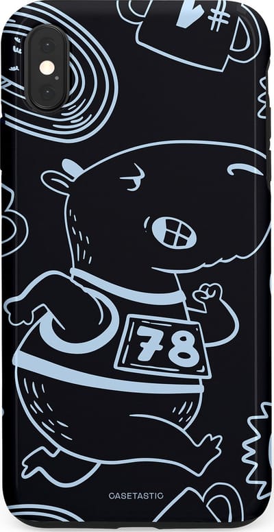 Casetastic Hoesje Geschikt voor Apple iPhone Xs Max - Stijlvolle Beschermende Duo-layer Case - Capibara kampioen