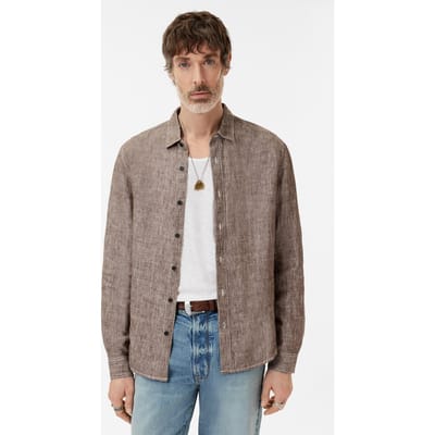 John Varvatos Ben Ls Sportshirt Earth Brown Size: S | Casual Shirts Outlet | Heren | Bruin