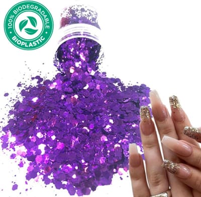 Chunky Glitters (Paars/Lila) [Volume 8g - Festival Glitter Outfit Nagel Decoratie Versiering - Manicure Kunstnagels Nepnagels Acryl Nagels - Kinderen Volwassenen Dames Glitters]