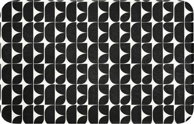 Badmat 80x50 cm - Antislip - Modern - Geometrisch - Zwart - Badmatten voor badkamer - Badkamermat - Douchemat - Badkamer mat